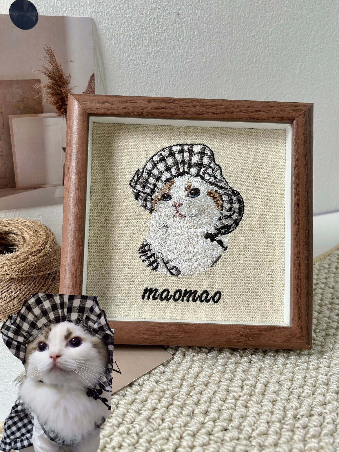 Fluffy Cat Framed Artwork