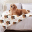 Personalized dog blanket with golden retriever photo, custom pet fleece throw for bed, cozy flannel fabric