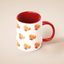 Red handle custom dog mug, personalized ceramic pet cup