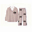 Brown striped personalized milk silk pajamas with pet face print