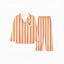 Yellow and pink striped custom pajamas with cat photo print