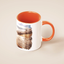 Personalized photo mug with orange handle, ceramic pet memory cup