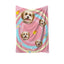 Personalized pink flannel blanket with cute dog photo