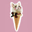 Cat ice cream cone pillow with ribbon