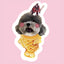 Poodle pillow with strawberry fish cone