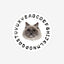 Custom pet rug with alphabet border, featuring a cat portrait printed on soft faux shearling.