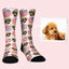 Cute puppy socks with strawberry and “Nice Day” text