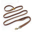 Brown webbing + neoprene leash laid flat to show full 82.7-inch length.