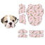 Pink dotted dog face shirt pattern layout for personalization