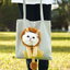 Grey tote with lion mane and tail, cat’s head showing