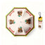 Cream and yellow umbrella featuring orange cat portraits and “Welcome” text in red and green accents.