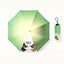 Green umbrella with “Hakuna Matata” and multiple cat portraits, includes carry pouch.