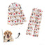 White long-sleeve custom pet pajamas with Labrador prints and heart icons